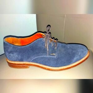 Frye Chris Oxford Blue Suede Leather Men's Size 11 Dress Shoes